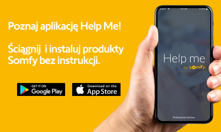 Aplikacja prowadząca instalatora krok po kroku przez proces instalowania produktów Somfy